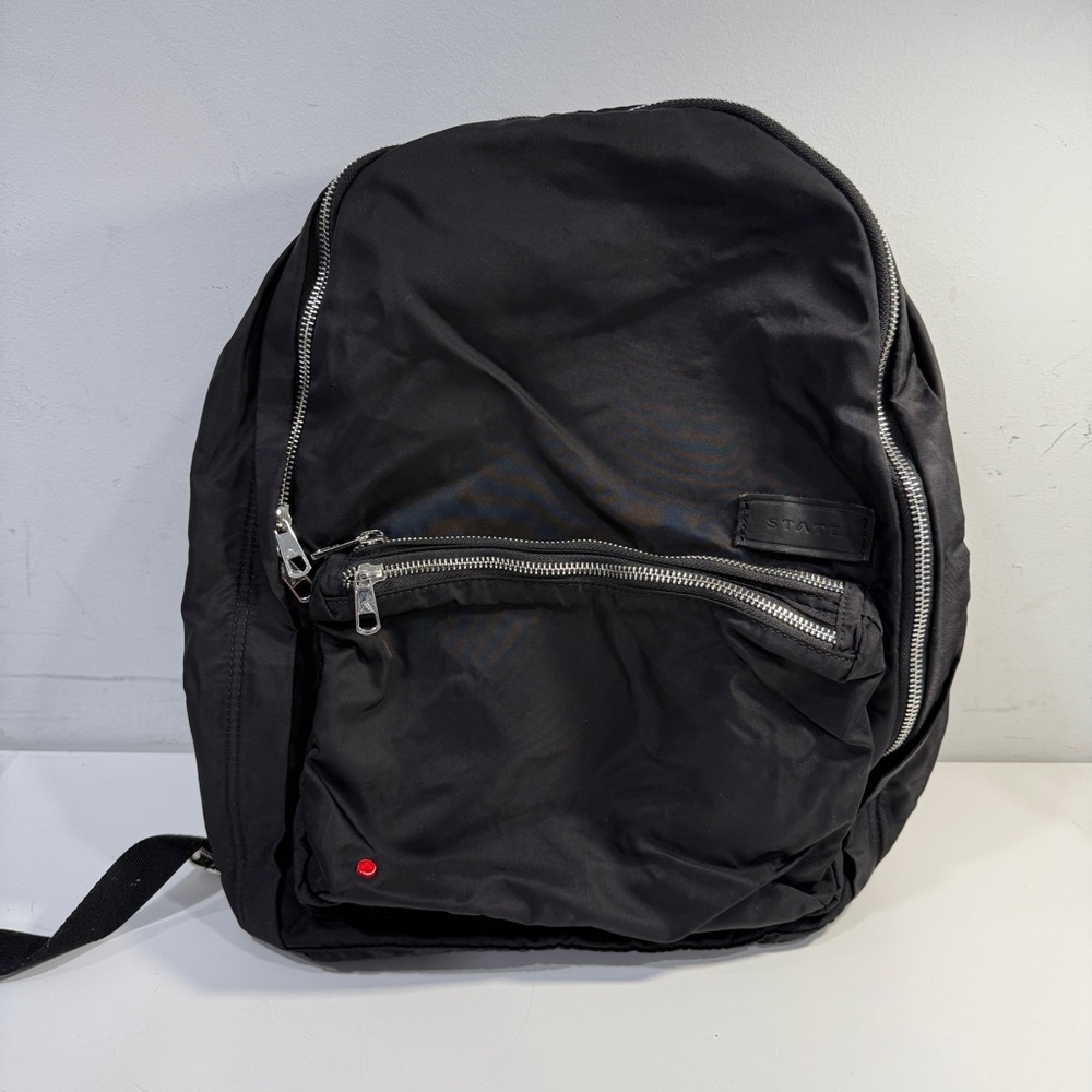 State Double Pockets Medium Backpack Black Back T… - image 1